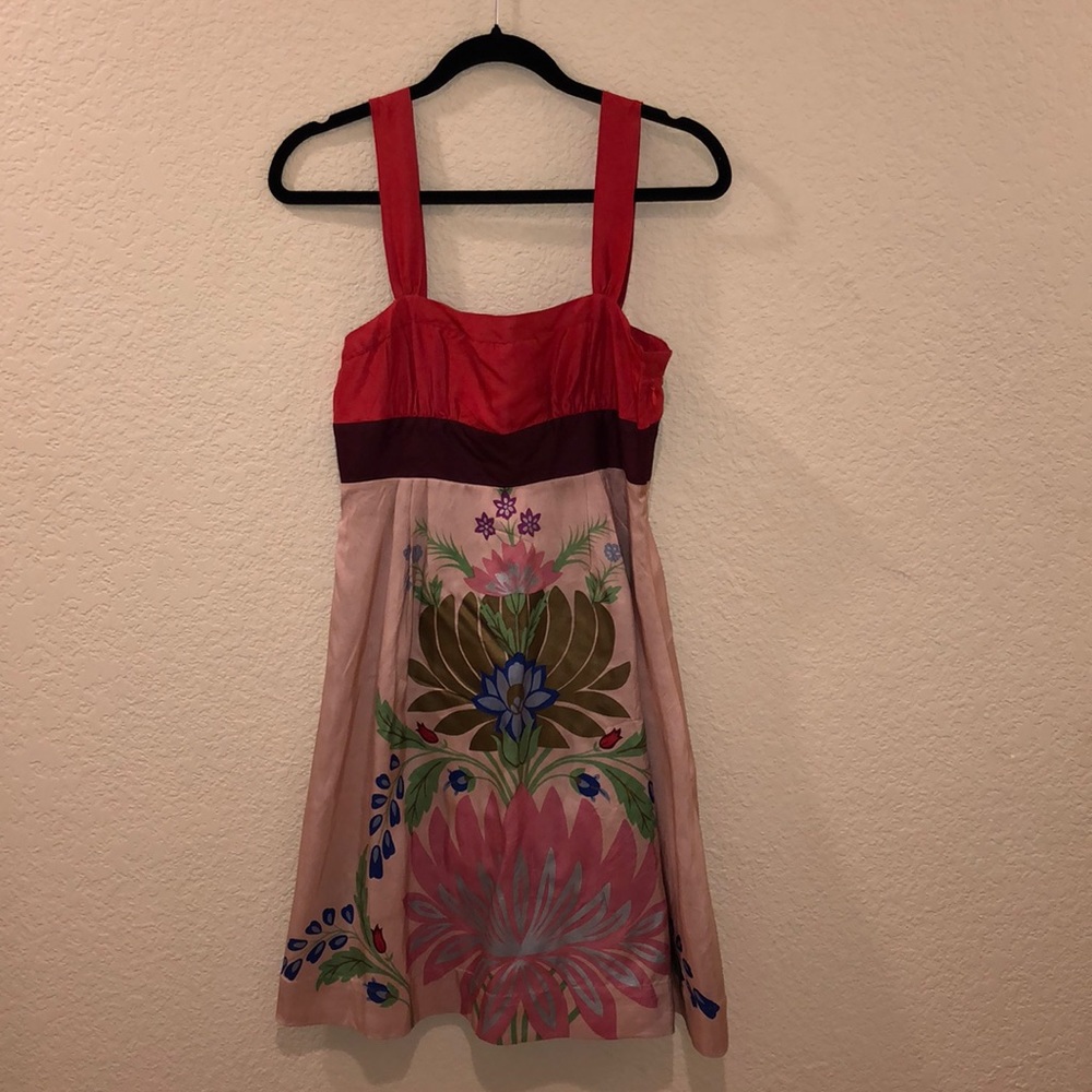 EUC Anthro Floreat Lotus silk sundress! Stunning!
